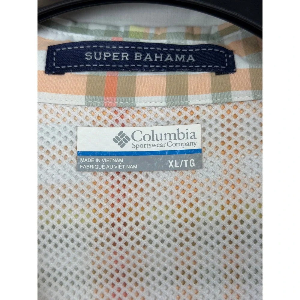 Columbia PFG Super‎ Bahama Men's Shirt XL Plaid Outdoor Lightweight Fishing